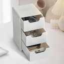 Mini Desktop Storage Unit for Beads Jewelry Makeup & Craft Supplies Small Storage Drawers for Tea Bag Sugar Packet Ponytail Holders and Bobby Pins Daily Wear Jewelry(Square)