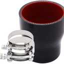 Straight ID 2 to 2.5 inch Black Silicone Reducer Coupler with 2 T-Bolt Clamps 4 Layers of Polyester Reinforcement Suitable High Level Turbo Pipe