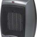 Lasko Portable Indoor Electric Ceramic Space Heater with Tip-Over Safety Switch, Overheat Protection, Thermostat and Extra Long Cord, 2 Speeds, Safe for Home, 9.2 Inches, Dark Gray, 1500W, 754201 (With Tip-Over Switch)