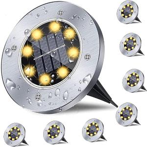 Solar Ground Lights, 5Packs Waterproof Solar Garden Lights, In-Ground Outdoor Landscape Lighting for Patio,Lawn,Yard,Pathway,Patio,Walkway(Warm Light)
