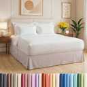 Pleated Bed Skirt King Size - 3 Sided Pleated Bed Skirt King - Ultra-Soft, Easy Fit with 18 Inch Tailored Drop - Hotel Quality, Wrinkle & Fade Resistant - for Women, Men, Kids and Teens - Light Grey