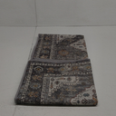 Area Rugs 6x9 for Living Room Bedroom, Machine Washable Area Rug Floor Cover, Print Vintage Tribal Aesthetic Carpet, Low Pile Mat with Non Slip Rubber Backing, Distressed Dark (Charcoal Black)