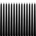 14 Unscented Black Taper Candle,10 inch Tall and 3/4 inch Thick,7.5 hrs Clean Burning,Dripless Candles for Weddings, Prayers, Festivals, Churches