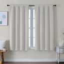 Simplebrand Ava Natural Short Blackout Curtains for Bedroom 54 Inches Long 2 Panels Set, Solid Thermal Insulated, Energy Saving Window Treatment Curtains Blackout Drapes, W40 x L54 Inch, Natural