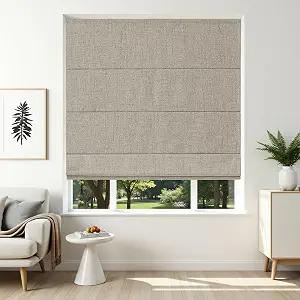 Joydeco Cordless Roman Shades, Linen Window Blinds, 43" W×75" H, Linen