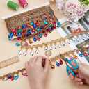 OLYCRAFT 10 Yard Sequins Ribbon with Colorful Rhinestone 1.6 Inch Width Beaded Tassel Fringe Trim Sequin Tassel Trim Gold Braid Fringe Lace Ribbon Rhinestone Braided Ribbons for Clothes DIY Home Decor