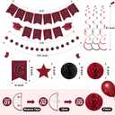 Seenelling 2026 Graduation Decoration Congrats Grad Banner with Hanging Swirl Honeycomb Ball Circle Garland Grad Party Supplies for College Senior High School Classroom Decor(Burgundy and Black)