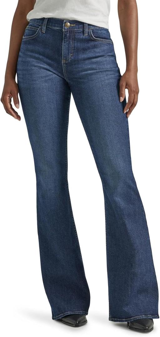 Lee Womens Legendary Mid Rise Flare Jean (10 Short, Inner Strength)