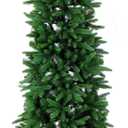 Fraser Hill Farm 9-Feet Unlit Carmel Pine Slim Green Artificial Christmas Tree, Realistic Foliage, Foldable for Easy Storage, Stand Included, Holiday Decor for Home, Office