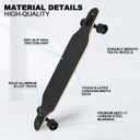 Longboard Skateboard, 41 Inch Drop Through Longboard Complete 9-Ply Nature Maple Premium Cruiser Long Board for Adults, Teens and Kids - High-Speed Bearings & T-Tool