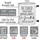 Funny Retire Gifts for Grandma or Grandpa, Retirement Gifts for Women Men Mom Dad Coworkers Friends, Christmas Retired Under New Management See Grandkids For Details 11oz