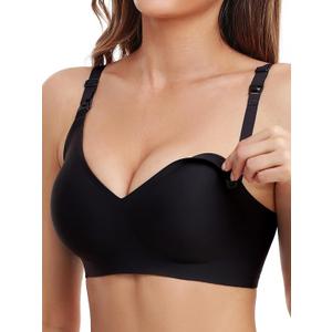 Vinfact Smooth Nursing Bras for Breastfeeding Seamless Maternity Bras for Pregnancy Wireless Bralette with Extra Bra Extender - X-Large, Black Vinfact Smooth Nursing Bras for Breastfeeding Seamless Maternity Bras for Pregnancy Wireless Bralette with Extra Bra Extender - X-Large, Black