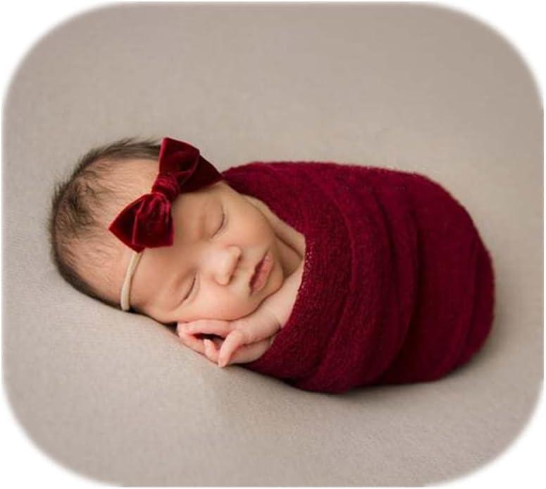 Coberllus Newborn Baby Photo Props Wrap Cloth Blanket Swaddle for Boys Girls Photography Shoot (Red)