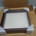 FrameWorks 11' x 11' Mahogany Wooden Shadow Box Frame Display Case with Soft Felt Back, Tempered Glass, Elegant White Ball Push Pins