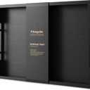 Bamboo Serving Tray with Metal Handles,17x12in Ottoman Decorative Trays Platter for Coffee Table,Living Room,Bar,Party,Large(Black)