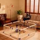 Wooden Playpen,CPC Certified,New Zealand Pine Wood,55.12x78.74 Inches