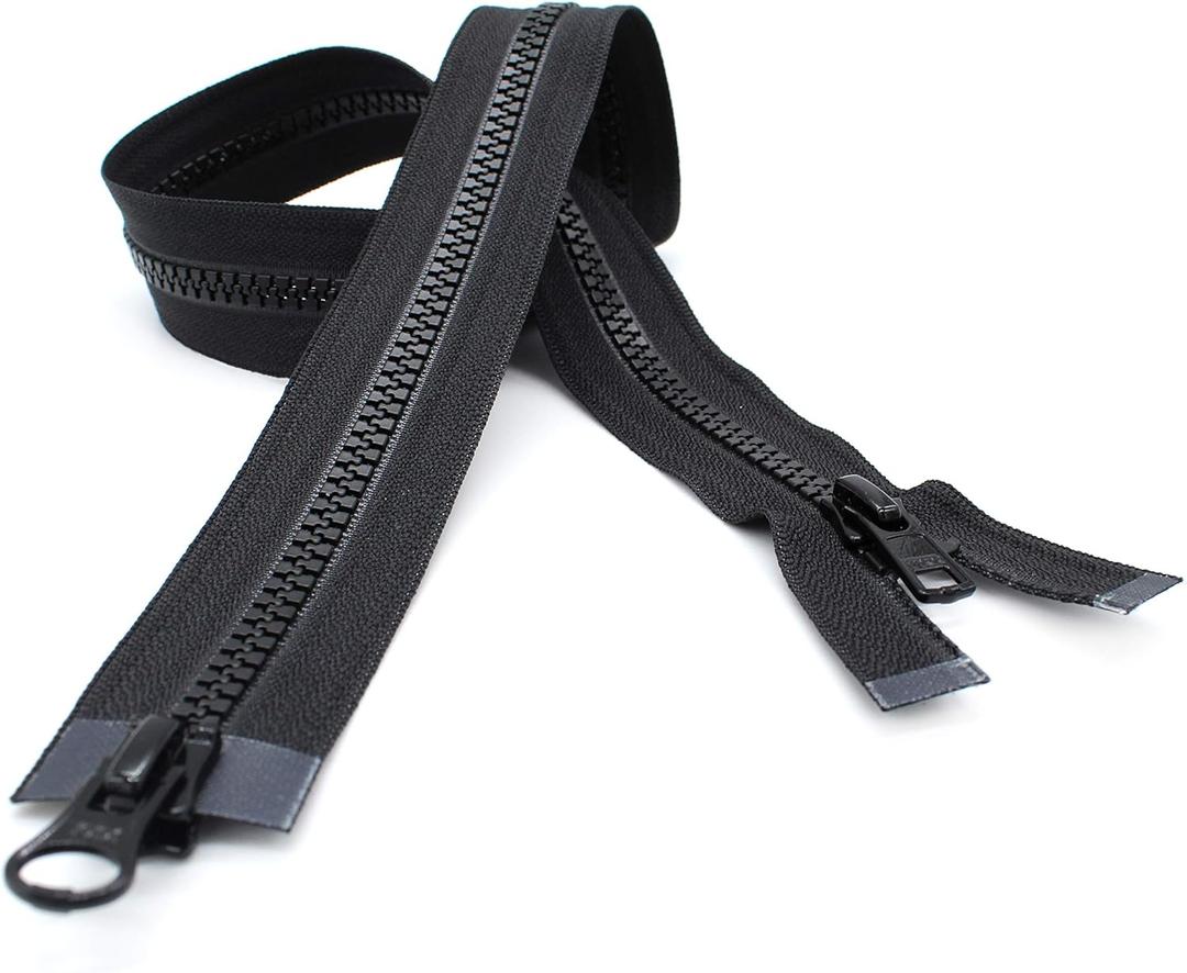YKK Ski & Sport Vislon 2-Way(Dual Separating) Zipper, 30", Black- Made in USA
