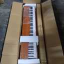Digital Piano Keyboard 88 key,Semi-Weighted Electric Piano,Full Size Acoustic Piano for Beginners with Pedal, USB-MIDI Compatibility (Brown)