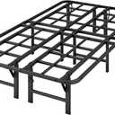 ZIYOO Heavy Duty Twin Folding Bed Frames, 14 Inch High Heavy Duty Mattress Foundation, Metal Platform Bed Frame Twin, No Box Spring Needed, Qiuck Assembly, Noise Free, Black