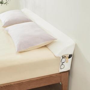 Bed Wedge Gap Filler Queen (60"x 8"x 6") Wedge Pillow for Headboard Gap 0-8" Mattress Gap Filler Pillow Fill The Gap Between Mattress and Wall with 2 Side Large Pockets, Bed Pillow Stopper (Jade White)