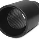 Vurkcy 1.5"-2.5" Inlet Adjustable Diesel Exhaust Tip, 4" Outlet 9" Overall Length Double Wall Stainless Steel Tail Pipe, Bolt-On, Black (fit for 1.5"/ 1.75"/ 2.0"/ 2.25"/ 2.5" OD Tailpipe)