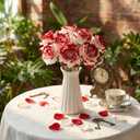 Canlierr 12 Pcs Wonderland Party Decorations Red Roses Decorations Tea Party Cloth Flowers for Wonderland Birthday Baby Shower Wedding Bachelorette Room Hanging Dcor