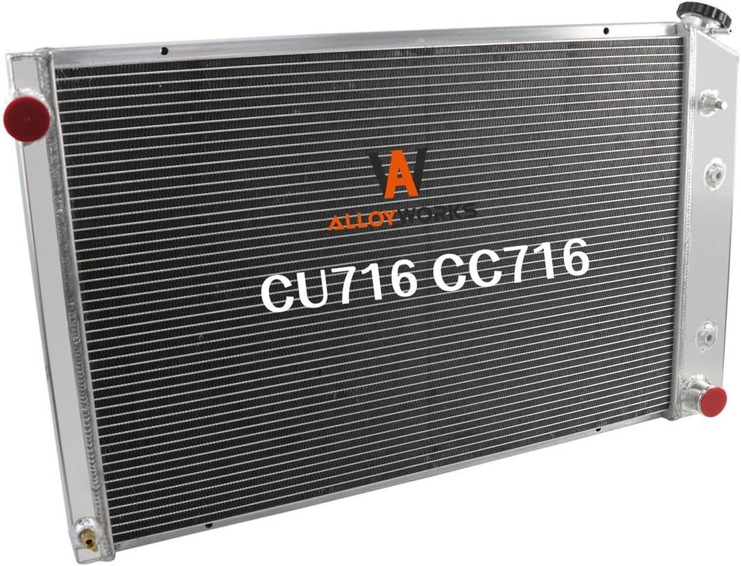ALLOYWORKS Full Aluminum Radiator For 1973-1988 Chevy C/K Pickup Truck Suburban C10 C20 C30 K10 K20 K30 C25 C35 C2500 C3500 K1500 K2500 Blazer Suburban Jimmy 78 79 83 86 Radiators(4 Row Core,)