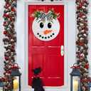 Thanksgiving/Winter Hanging Door Sign, Turkey/Snowman Reversible Door Wreath Hanging Decorations for Front Door Farmhouse Thanksgiving/Winter/Christmas Decorations Indoor Outdoor