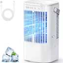 Portable Air Conditioners 4-in-1 Mini Small Air Conditioner Evaporative Air Cooler Fan with 1000ml Water Tank 3 Speeds 7 LED Lights Personal Mini AC with Timer for Bedroom Desktop Home Office (White)