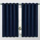 COSVIYA Navy Blue Curtains 63 inch Length Set of 2 Panels Grommet Room Darkening, Thick Polyester Light Blocking Insulated Thermal Curtain Drapes for Bedroom/Living Room,62x63 inches