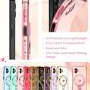 for Samsung Galaxy XCover7 Pro Love Heart Kickstand Case with 2X Screen Protector: Luxury Plated Gold Edge Slim Soft TPU Shockproof Protection Case Cover for Galaxy XCover7 Pro (Pink)