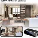 NJINALW Smart Clock Camera, WiFi HD 1080P Wireless Mini Camera with Night Vision, Motion Detection, and Remote Viewing, Nanny Cam for Baby/Elder/Pet Care, Home Indoor Security