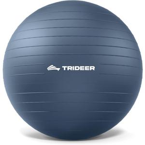 Trideer Exercise Ball for Yoga, Pilates & Fitness Stability Ball Equipment for Home Gym & Office Chair, Core & Balance Training Accessories, Physical Therapy Equipment, Quick Pump Included, L(23-26ines/58-65cm)