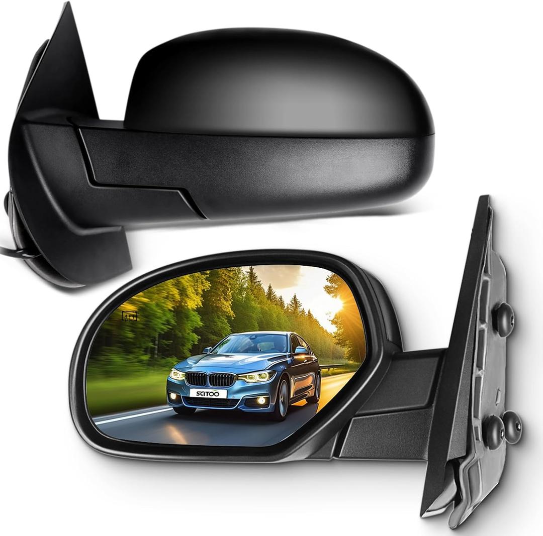 SCITOO Side View Mirrors Fit For 2007-2013 For Chevy Silverado For GMC Sierra (07 fit New Body) Power Heated For Chevy For GMC Pair Automotive Exterior Mirrors