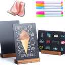 3 Pack 5x7 in Chalkboard Sign Small Blackboard Decorative with Wood Base