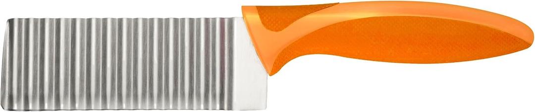 ZYLISS Crinkle Cut Knife, Potato and Vegetable Cutter, Stainless Steel (4.3", Orange)