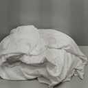 Elegant Canopy Bed Frame With Draped Curtains, Four-Poster Bed Net For Adults,, Size 6,5 x 5 Ft, White