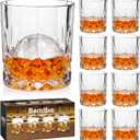 Whiskey Glasses Set of 8, 10 oz Crystal Old Fashioned Glasses, Perfect for Bourbon, Scotch, Vodka, Gift for Men, Women, Dad, Father (Clear)