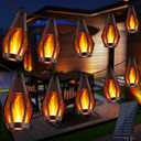 Flacchi Solar String Lights Outdoor, 41FT Flame Solar Powered Patio Lights with 15 Bulbs 150 LEDs, Waterproof Outdoor String Lights for Garden Yard Patio Decor, Outside Decor for Party Camping BBQ
