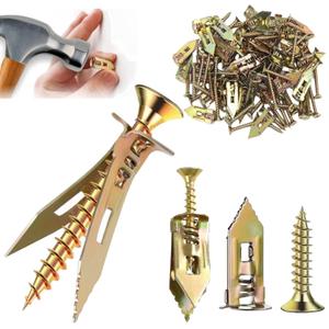 3 x Self Drilling Drywall Anchors with Screws Kit 80Pcs- 40 Sheetrock Anchors 40 Zinc Expansion Screws Zinc Plated Steel No Drill or Holes in Wall, for Wall Hanging, Cabinets