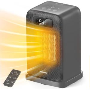 Space Heaters for Indoor Use, 1500W Electric Heater, Desk Heater with Heating and Fan Modes in Office with Thermostat, Small Space Heaters for Bedroom and Indoor Use (Grey)