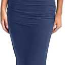REORIA Summer Wedding Guest Maxi Dresses for Women Sleeveless Square Neck Sheer Mesh Ruched Bodycon Long Dress Trendy Clothes Denim Blue Medium