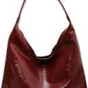 Women Tote Bags Soft Satchel Handbags PU Leather Tote Shoulder Bag Ladies Work Dating 2024 (Wine Red)