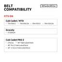 48-in Deck Belt 954-05012A / Kevlar Cord / 1/2" x 137" - Compatible with Cub Cadet/MTD 754-05012, 754-05012A, 954-05012; Gravely 07200524