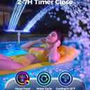 Solar Pool Fountain with Lights, Dual-Head Adjustable Spray & Timer, Remote Control, Auto Dusk Sensor, 10-Color LED Modes & 15°F Cooling Spray for Above & Inground Pools