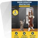 PROTECTO Heavy Duty Door Protector from Dog Scratching, 35 x 24 Clear Door Scratch Protector, Easy & Quick to Install on Window, Wall, Screen & Sliding Doors | Cat Scratch Guard for Indoors Outdoors (1-pack Clear)