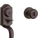 Kwikset Montara Front Door Lock Handle and Deadbolt Set, Entry Handleset Exterior with Interior Door Knob, Venetian Bronze, Pick Resistant SmartKey Rekey Deadbolt Security