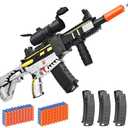 Realistic Toy for Nerf Guns Dart - Electric Sniper Rifle with Scope 120 Soft Bullets 3 Magazine, Automatic Foam Blaster for Boy Age 8-12 Years Old, Indoor Outdoor Gifts for Adult Kid Holiday Birthday