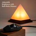 Himalayan Pink Salt Pyramid Lamp 7 Inch Tall with Dimmer Switch, Handcrafted Natural Crystal Salt Lamp, Warm Yellow Glow Night Light for Bedroom, Office & Home Decor Gift