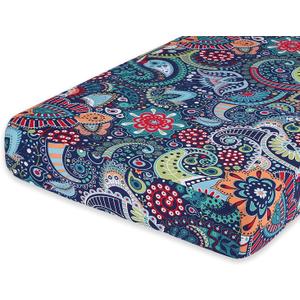 hyha Printed Couch Cushion Covers, Floral Sofa Covers Washable for 3 Cushion Couch, Stretch Pattern Outdoor Cushion Covers for Patio Furniture with Elastic Bottom(Large, Paisley)
